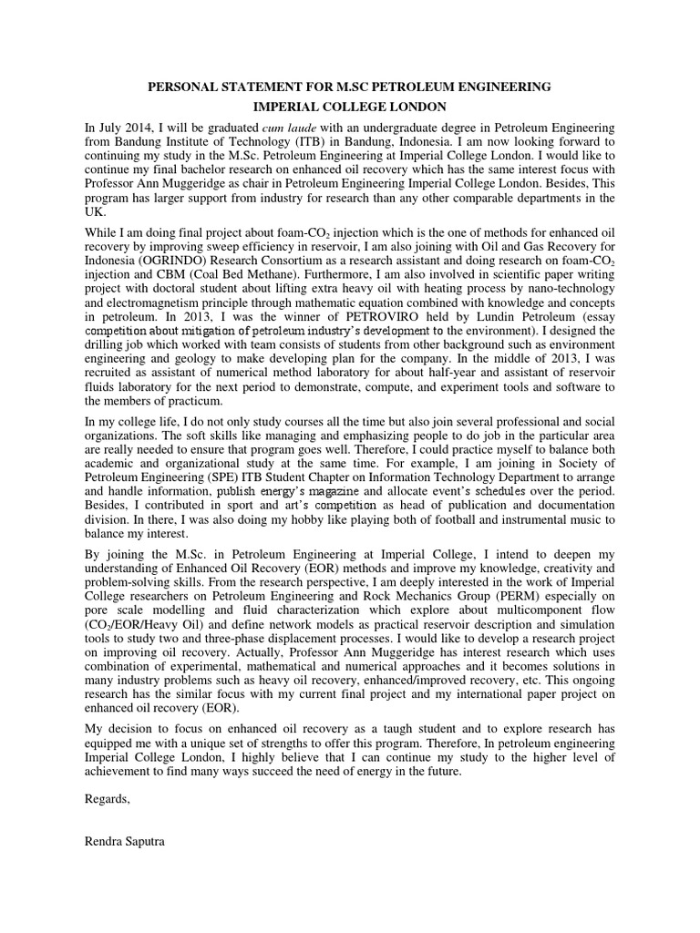 Imperial engineering personal statement picture