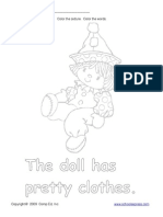 The Doll Has Pretty Clothes.: Name - Color The Picture. Color The Words