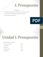 Unidad I Presupuestos