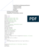 Design a Butterworth Filter Using Bilinear Transformation