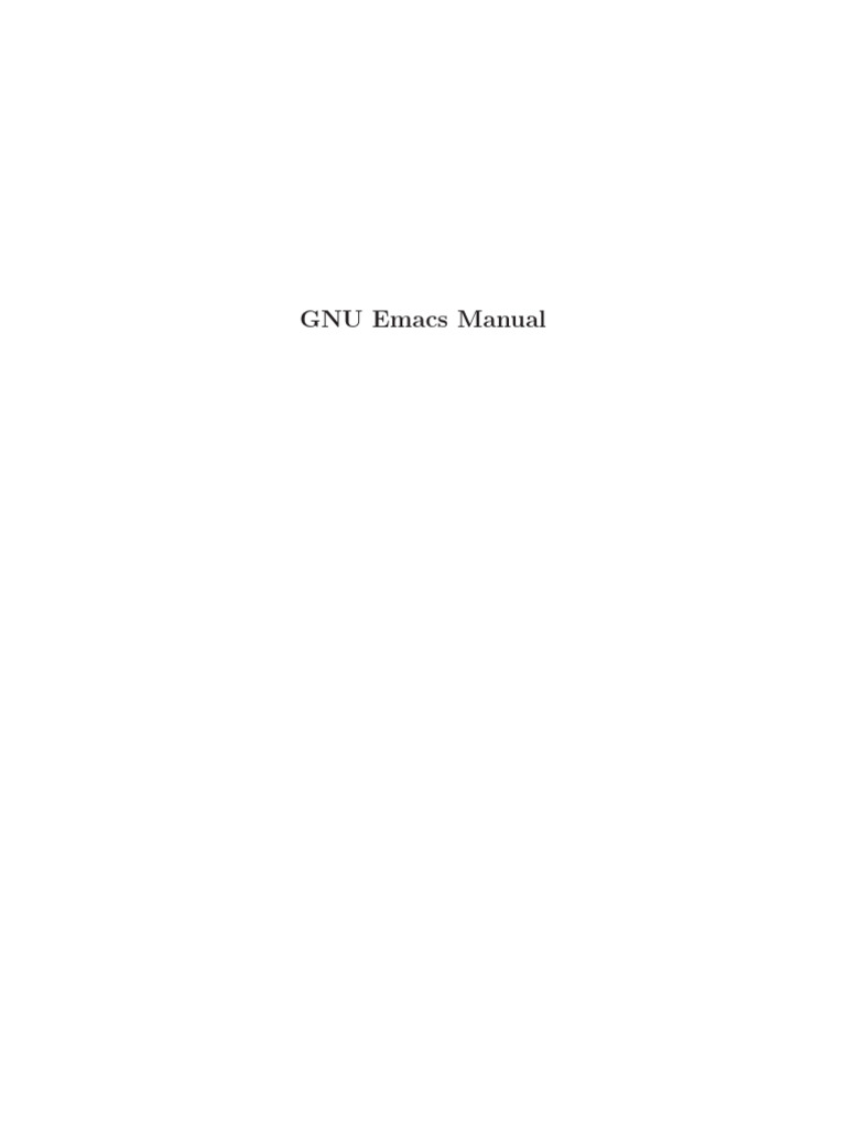 GNU Emacs Reference Card | PDF | Gnu | Free Software