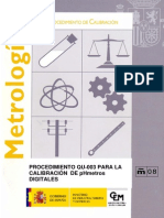 CEM QU-003. Procedimiento QU-003 Para La Calibracion de pHmetros Digitales