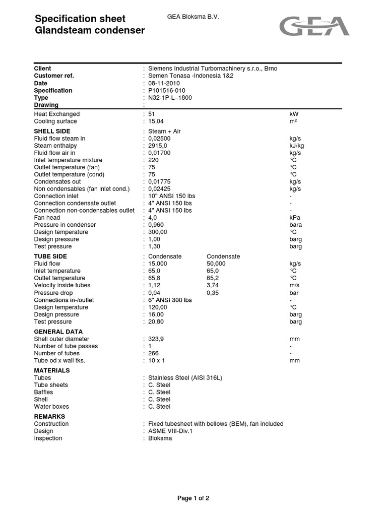 p101516010 Rev.1 Gland Steam Condenser Specification Stg62 PDF