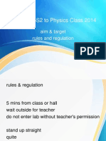 Welcome 5S2 To Physics Class 2014