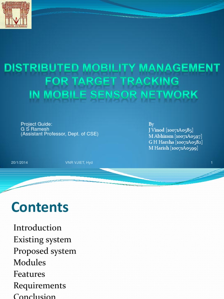 Distributed Mobility Management for Tracking | PDF | Wireless Sensor ...