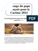 Message Du Pape François Pour Le Carême 2014