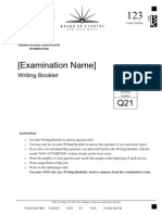 (Examination Name) : Writing Booklet
