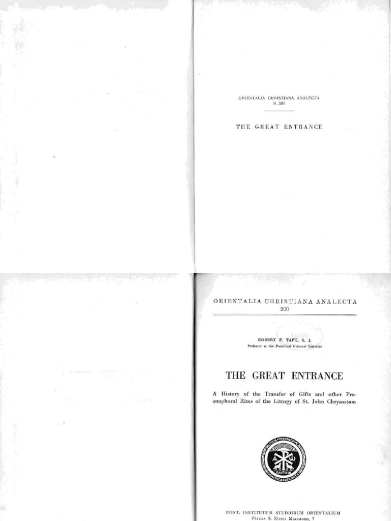 Robert Taft Great Entrance PDF