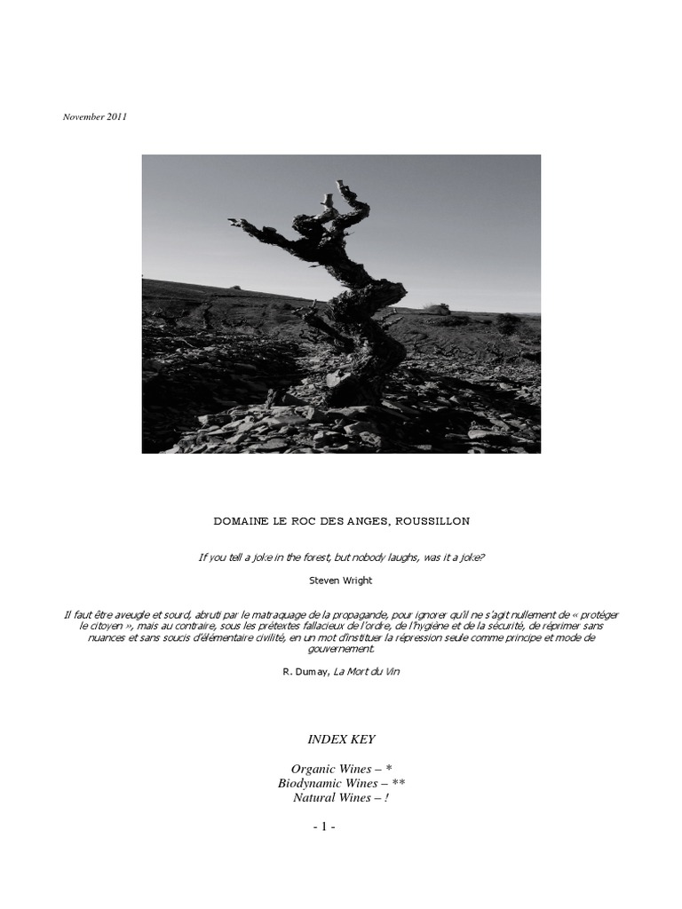 Organic-Byodinamic Wine List | PDF | Wine | Vineyard