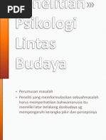 Metode Penelitian Psikologi Lintas Budaya