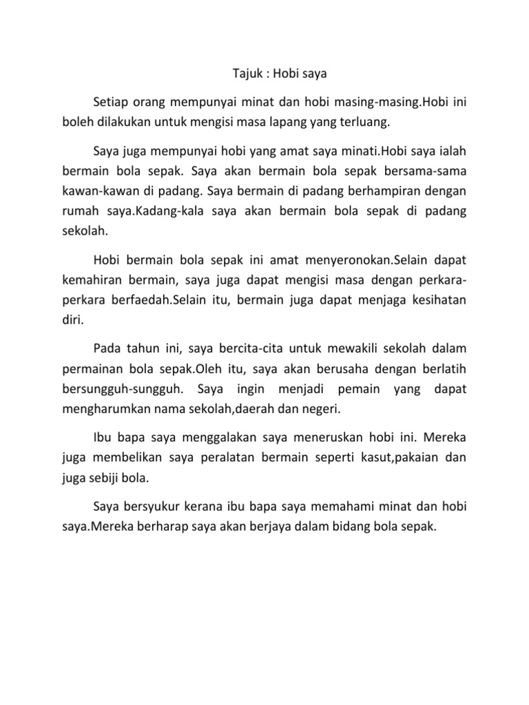 Karangan Hobi Saya Melukis