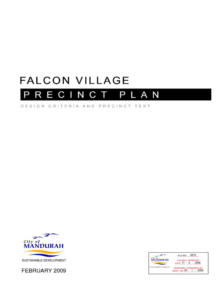 Falcon Village Precinct Plan PDF Mixed Use Development Street