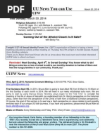 UU News You Can Use: This Sunday at UUFW