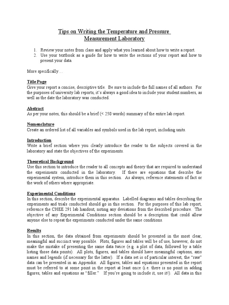Tips On Writing Lab Reports  PDF  Data  Laboratories
