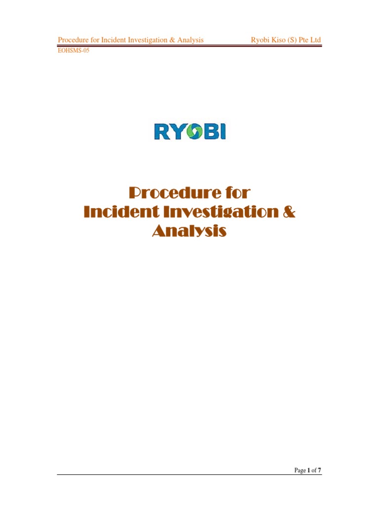 Incident Reporting Procedure Guide | PDF | Occupational Safety And ...