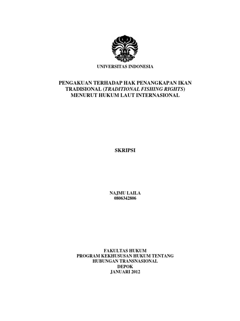 Pengakuan Terhadap Hak Penangkapan Ikan Tradisional Traditional