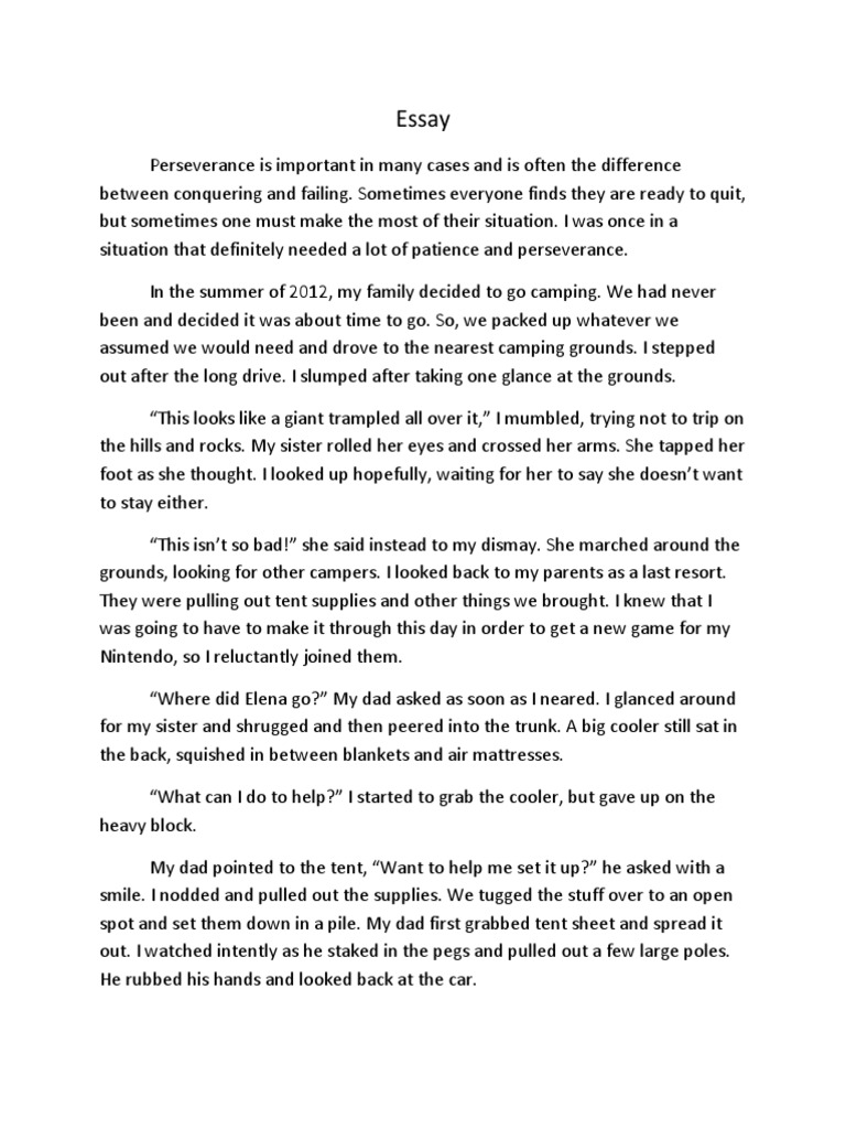 Camping Essay Leisure