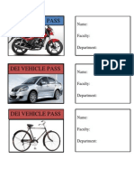 DEI Vehicle Pass Form