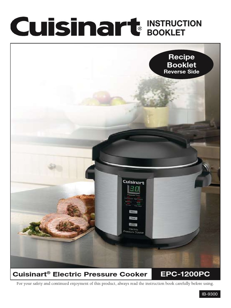 Cuisinart EPC1200PC Electronic Pressure Cooker Manual PDF