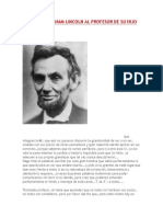 Carta de Abraham Lincoln Al Profesor de Su Hijo