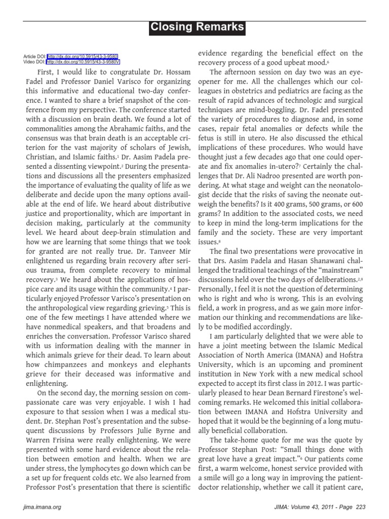 Closing Remark | PDF | Fetus | Health Sciences