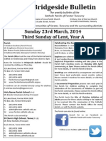Bridgeside Bulletin: Sunday 23rd March, 2014 Third Sunday of Lent, Year A