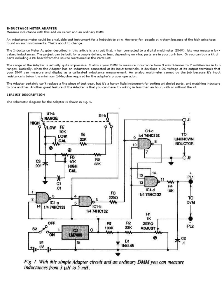 Inductance Meter Adapter for DMM | PDF | Inductance | Capacitor