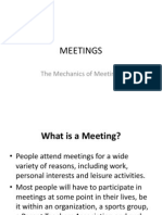 Meetings: The Mechanics of Meetings