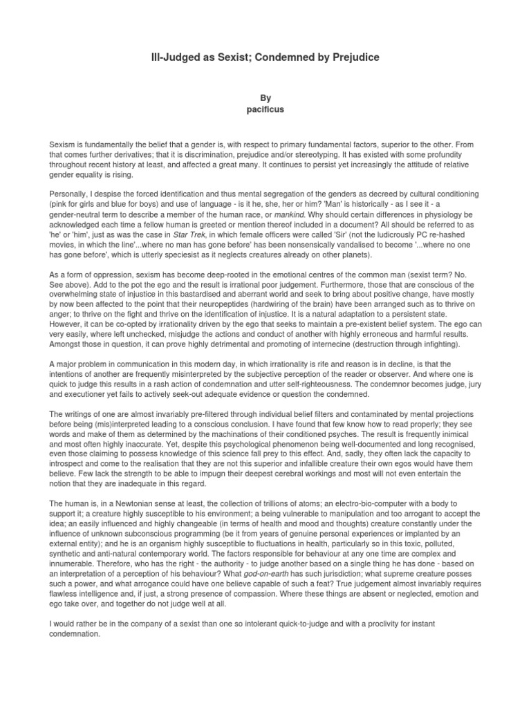 Titles for articles on sexism picture