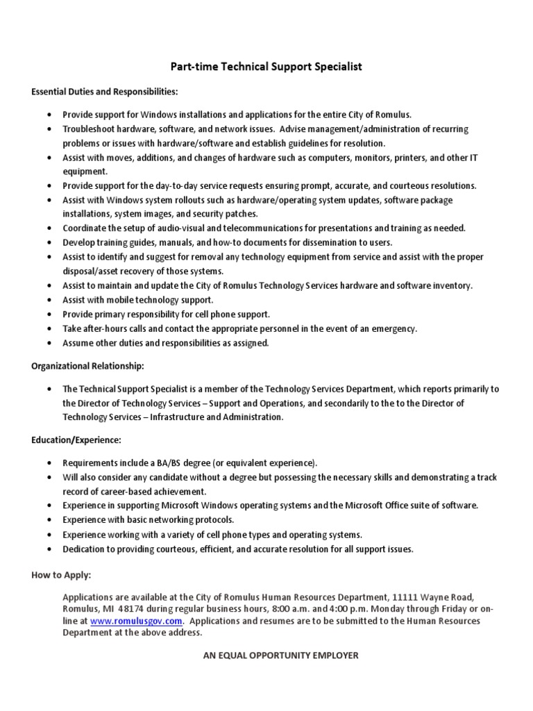 part-time-technical-support-specialist-essential-duties-and