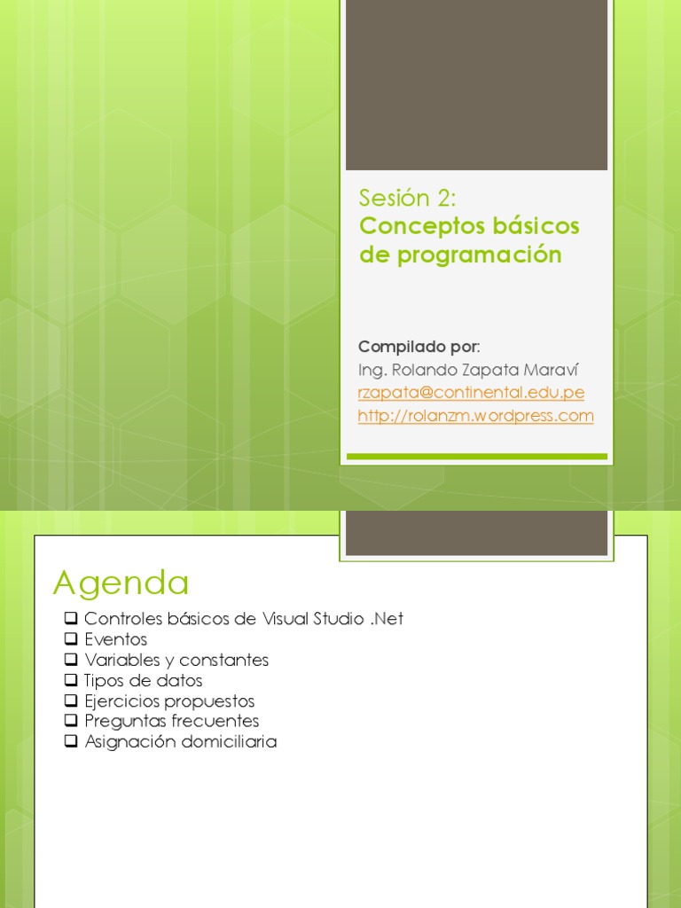 Sesión 2 - Conceptos Básicos de Programación | PDF | Variable ...