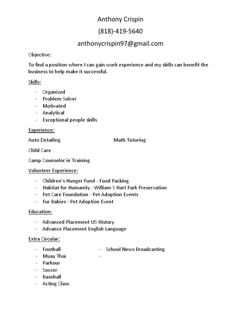Aspiring Professional Seeking Experience | PDF | Career & Growth