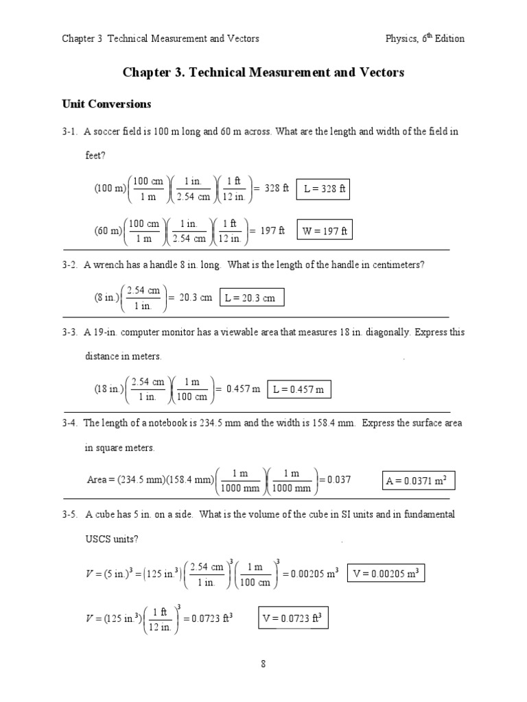 Chapter 3. Technical Measurement and Vectors: Unit Conversions | PDF ...