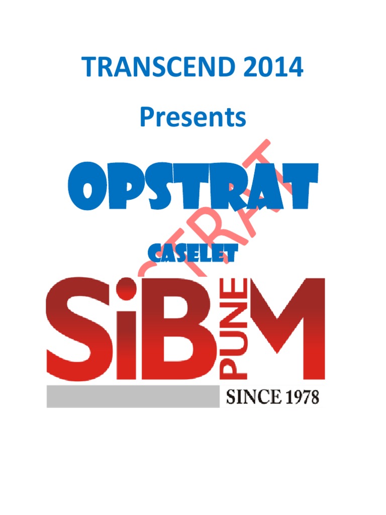 Transcend 2014 Presents: Opstrat | PDF | Warehouse | Industries