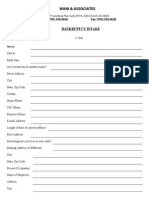 Wani & Associates, P.C. - BANKRUPTCY INTAKE FORM