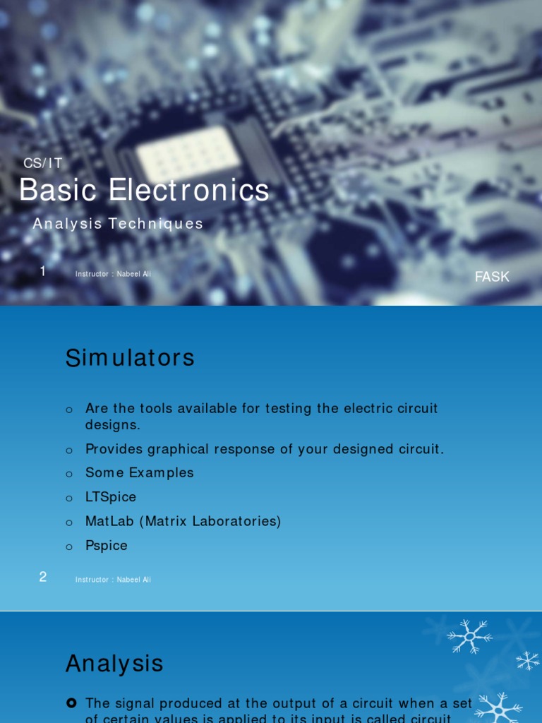 Basic Electronics: Analysis Techniques | PDF | Electronic Circuits ...