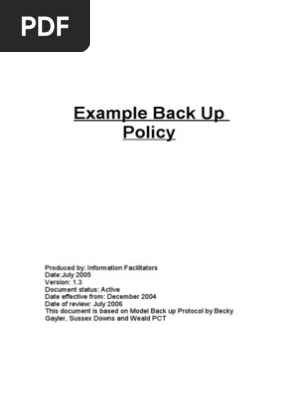 Backup Policy