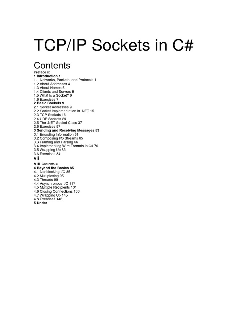 TCP/IP Sockets Programming in C# | PDF
