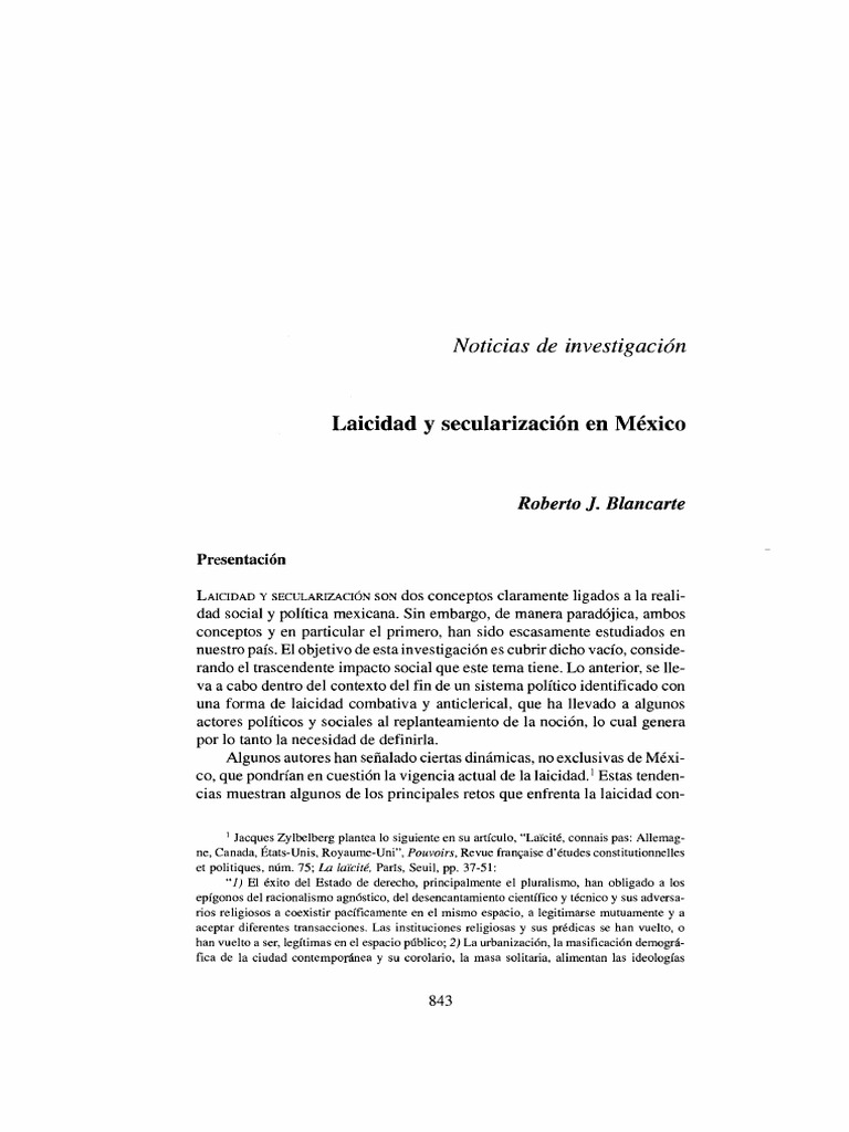 Laicidad y Secularización en México | PDF | Secularidad | Estado (política)