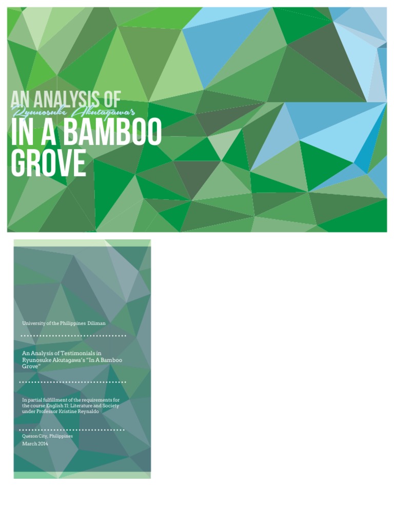An Analysis of Testimonials From Ryunosuke Akutagawa's "In A Bamboo Grove" PDF Testimony