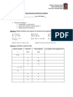 Guía de Ejercicios de Números Complejos TERCERO MEDIO