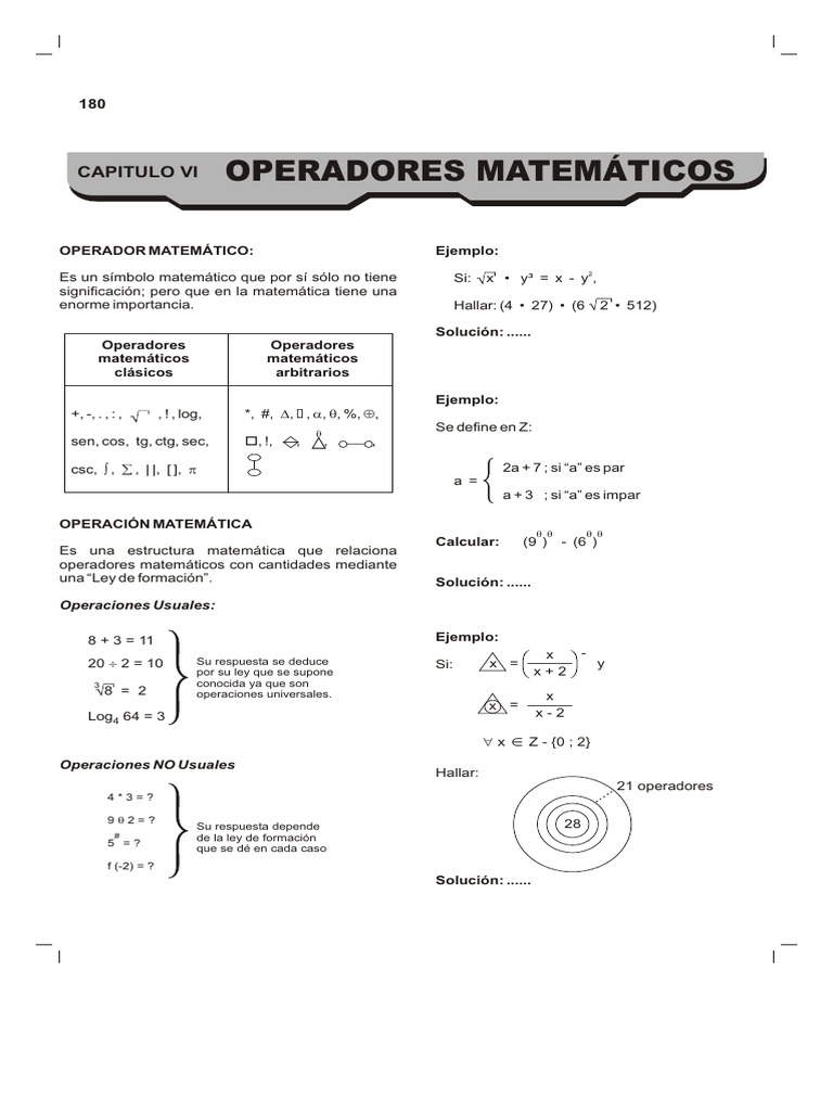 Operadores Matematicos1 | PDF