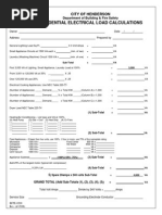 NEC - Residential Electrical Load Calc Worksheet