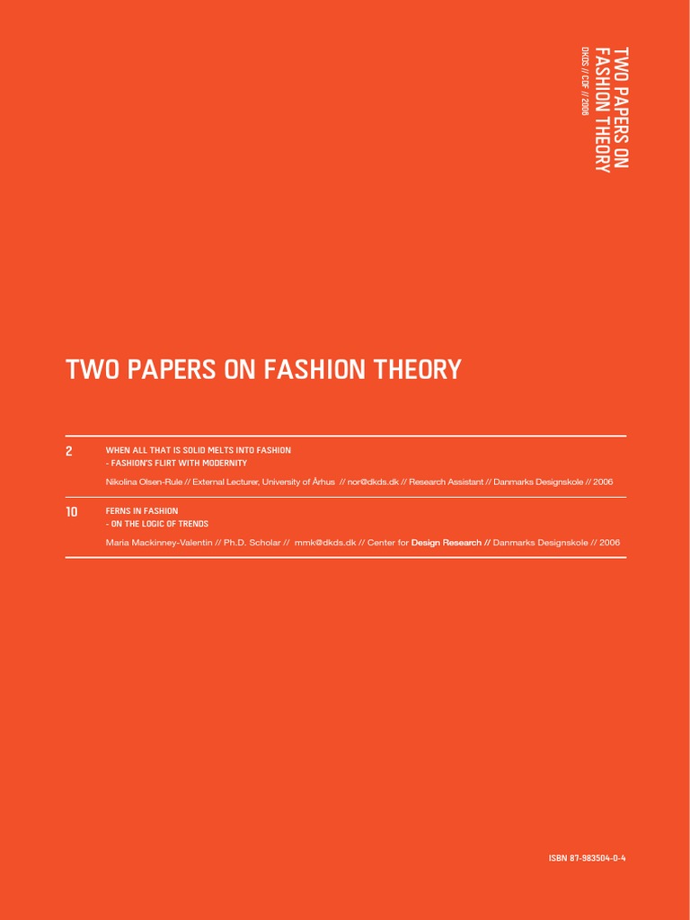 Two Papers On Fashion Theory PDF Fern Surrealism