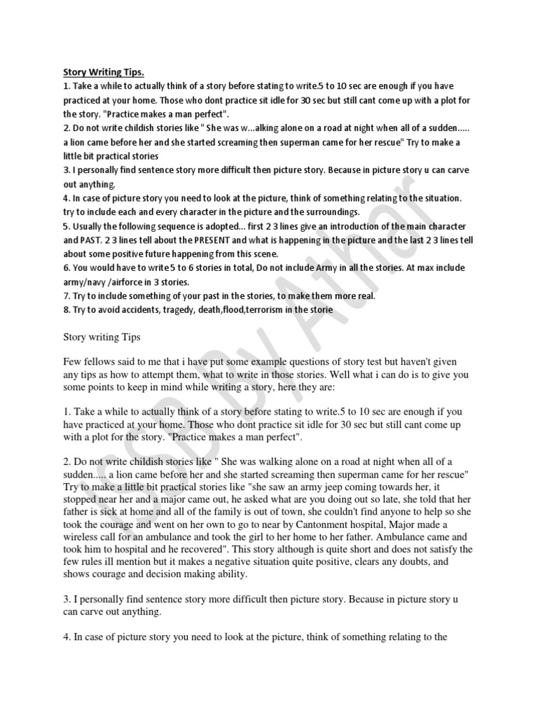 ISSB Picture Story Writing Guide | PDF