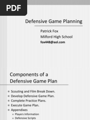 Defensive Game Planning