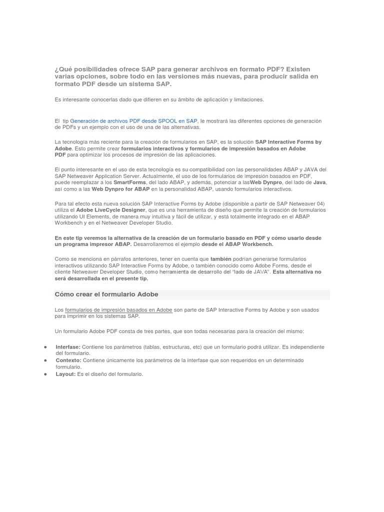 SAP para Generar Archivos en Formato PDF | PDF | Software | Informática