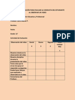 Matriz de Valorizacin para Evaluar La Conducta Del Estudiante Al Observar Un Video