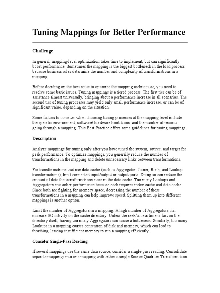 Optimize Mappings for Performance Boost | PDF | Cache (Computing ...