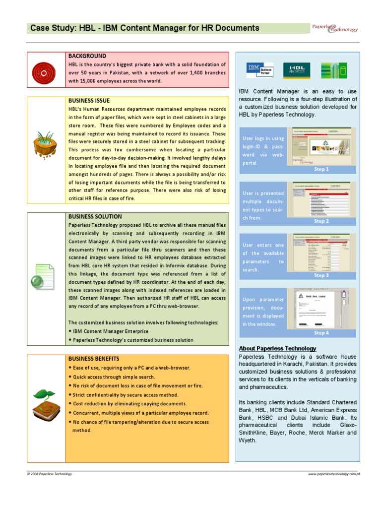 Case Study - HBL - Content Manager Enterprise | PDF | Image Scanner ...
